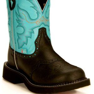 teal justin cowboy boots